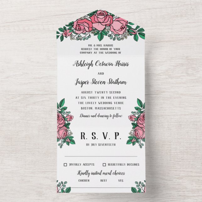 Casamento Floral de Lindas Rosas Rosa (Inside)