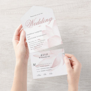 Casamento Floral De Lotus Blush Moderno Em Um Únic