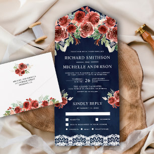 Casamento Floral de Marsala, Loco Azul marinho