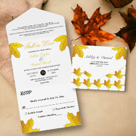Casamento Floral de Outono com Folhas de Ouro Rúst