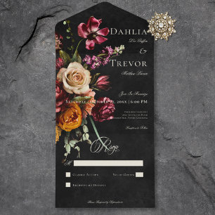 Casamento Floral de outono de Outono Escuro Sem Ja
