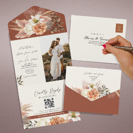 Casamento Floral de Outono em Terracota Rústica