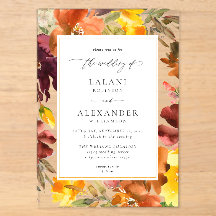 Casamento Floral de Outono Laranja e Amarelo -3