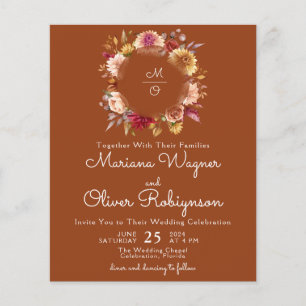 Casamento Floral de Outono Romântico Terracota Eco