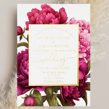 Casamento Floral de Peônia Magenta Elegante