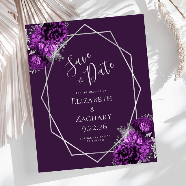 Casamento Floral De Prata De Prata De Roxo De Orça (Criador carregado)