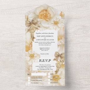 Casamento floral de primavera de girassol daffodil