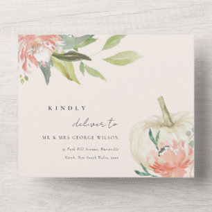 Casamento Floral De Pumpkin Branco Pastel Blush