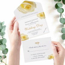 Casamento Floral de Rosa Amarela Elegante
