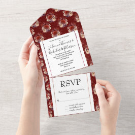Casamento Floral de Rosas vermelhas Românticas
