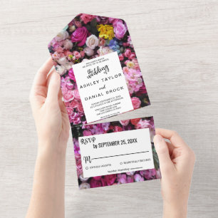 Casamento Floral de Verão de Rosas Rosa Elegante