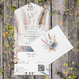 Casamento Floral De Winter Boho, Tudo Em Um Convit