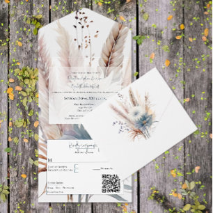 Casamento Floral De Winter Boho, Tudo Em Um Convit