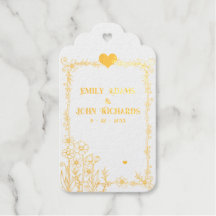 Casamento Floral Desenhado à Mão em Dourado e Bran
