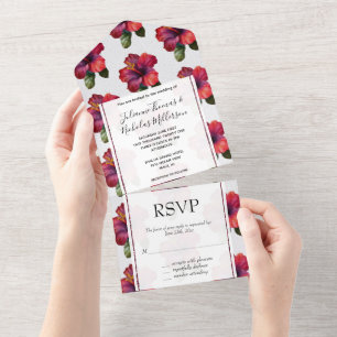 Casamento Floral do Red Tropical Hibiscus