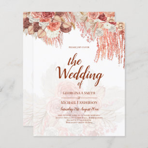 Casamento Floral do Rosa Pampas Grass Terracotta