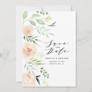 Casamento floral e folhagem de pêssego com casca d