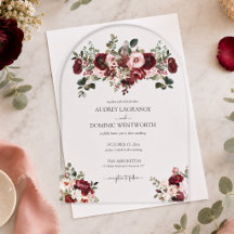 Casamento Floral Elegante com Bege e Borgonha