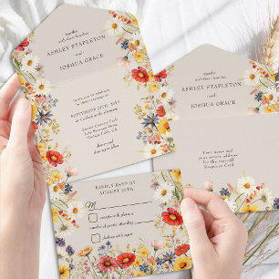 Casamento Floral Elegante Rustic Wildflower e RSVP