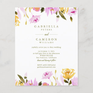 Casamento Floral em Aquarela Rosa Oliva Moderno Ec