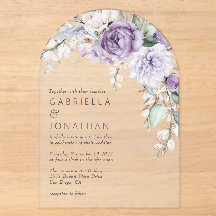 Casamento Floral em Aquarela Roxa Elegante