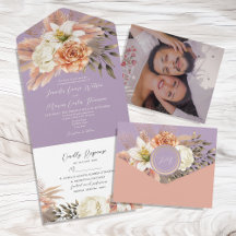 Casamento Floral em Pêssego e Roxo