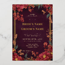 Casamento Floral em Tom de Joia Vermelho Elegante