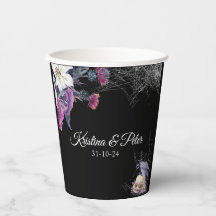 Casamento Floral Esqueleto Gótico Roxo Preto Elega