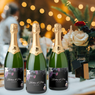 Casamento Floral Esqueleto Gótico Roxo Preto Elega