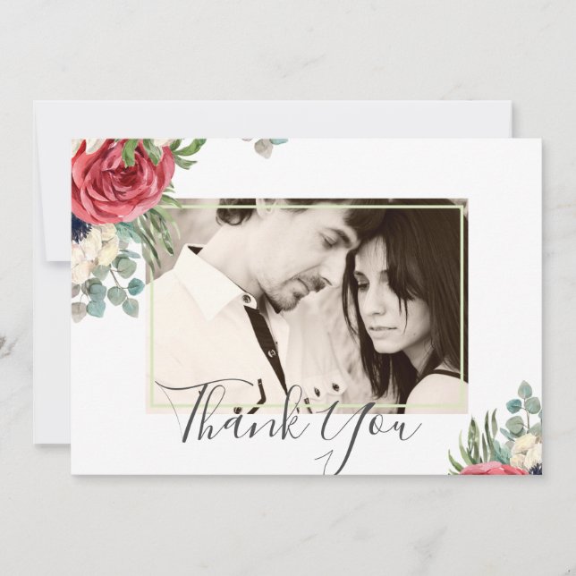 Casamento Floral Eucalyptus Greenery, Marinho Verm (Frente)