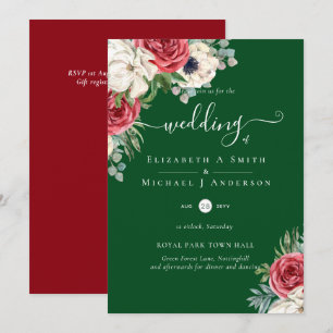 Casamento Floral Eucalyptus Greenery, Marinho Verm
