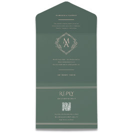 Casamento Floral Evergreen do Diamond Monograma