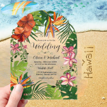 Casamento Floral Havaiano com Aquarela Tropical