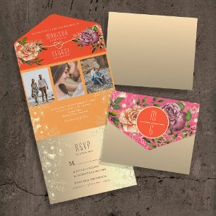 Casamento Floral Laranja e Rosa