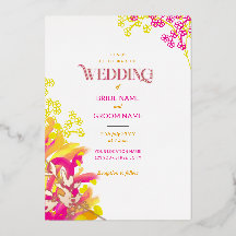 Casamento Floral Laranja e Rosa Abctrato