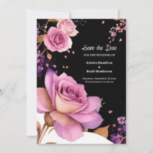 Casamento Floral Minimalista Salve o Cartão de Dat