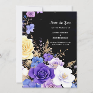 Casamento Floral Minimalista Salve o Cartão de Dat