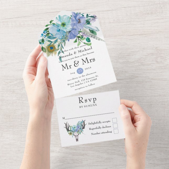 Casamento Floral Mint e Blue Boho (Tearaway)
