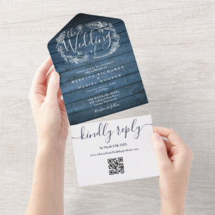 Casamento Floral Monograma Código QR Madeira Rústi