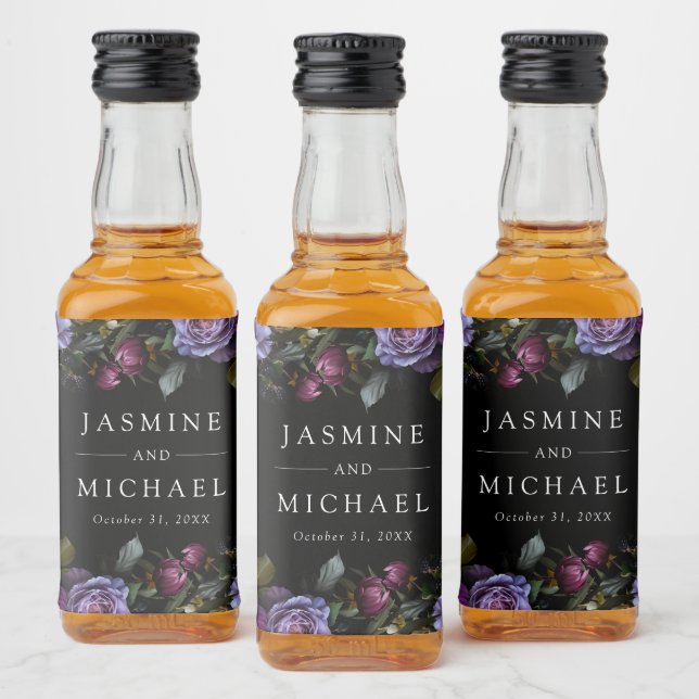 Casamento Floral Moody Gothic Purple (Garrafas)