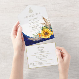 Casamento Floral Muçulmano Islâmico LeahG Blue Sun