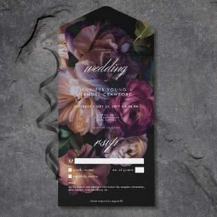 Casamento Floral Negro Elegante Sem Janta