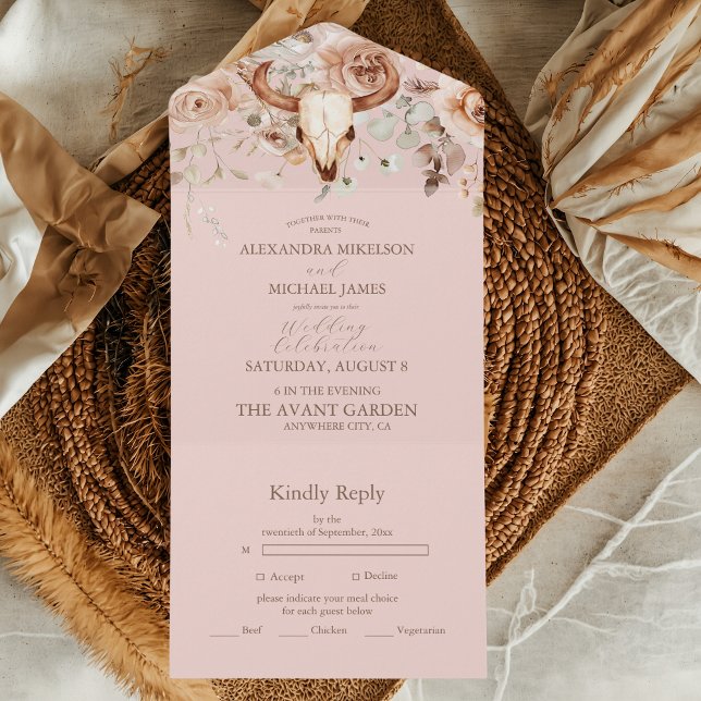 Casamento Floral Ocidental Rosa Boho (Criador carregado)