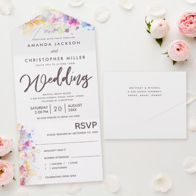 Casamento Floral Pastel Watercolor (Criador carregado)