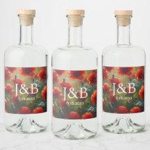 Casamento Floral Personalizado de Poppies Vermelho