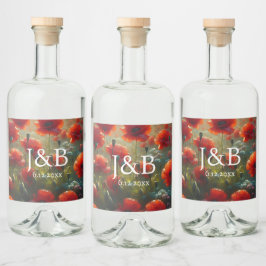 Casamento Floral Personalizado de Poppies Vermelho