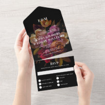 Casamento Floral Pintado Moderno Dark & Moody