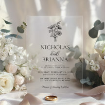 Casamento Floral Preto e Branco Minimalista Modern