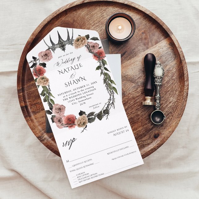 Casamento Floral Preto e Rosa de Halloween (Criador carregado)