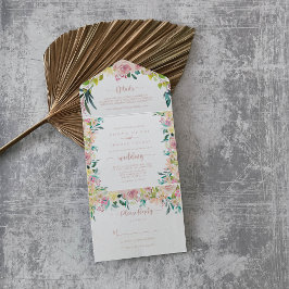 Casamento Floral Primavera rosa Dourado